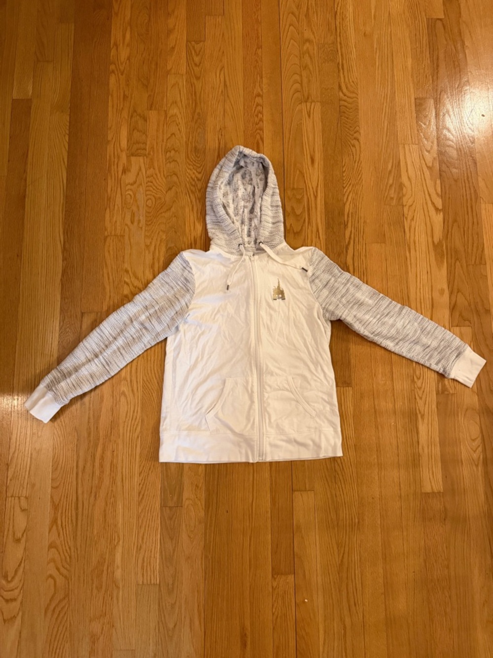 Disney Women’s Cinderella Castle White Hooded Zip-Up